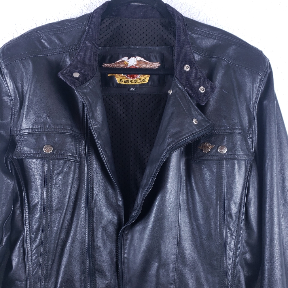HARLEY-DAVIDSON Women's Motorcycle Leather - Black Jacket - Size Small - Picture 12 of 16